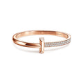 18K T1 Wide Diamond Hinged Bracelet