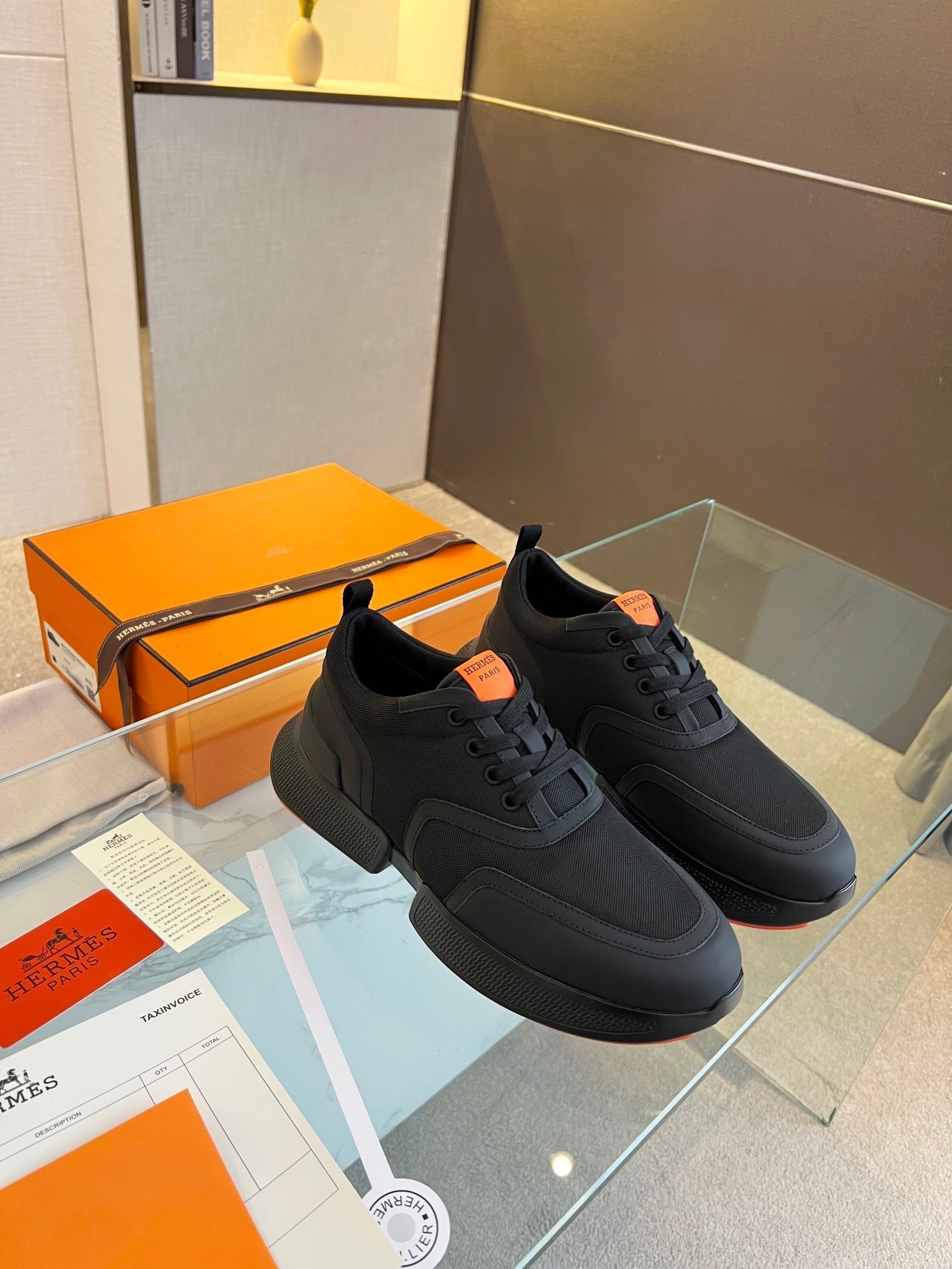 HERMES GIGA SNEAKER BLACK CALFSKIN