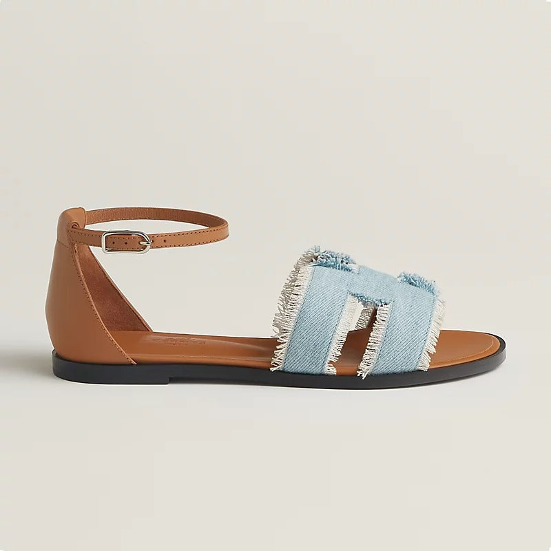 HERMES SANTORINI SANDAL BLEU CLAIR